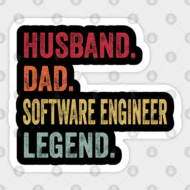 Funny Vintage Husband Dad Software Engineer Legend Sticker by ChadPill